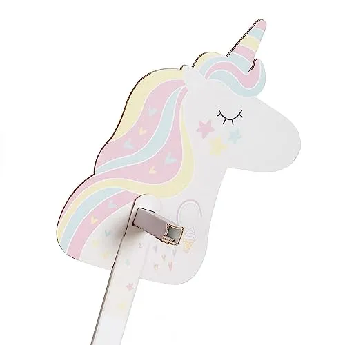 FOLDZILLA Steckenpferd aus Pappe 115 x 40 x 25 cm Hobbyhorse Stockpferd - Einhorn Regenbogen