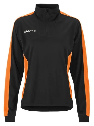 Craft Evolve 2.0 Contrast Half Zip W - Elastisches Midlayer mit hervorragendem Feuchtigkeitstransport. Aus 100 % recyceltem Polyester, ideal für intensives Training und sportliche Aktivitäten. Kontrastfarbene Einsätze verleihen einen modernen Look.