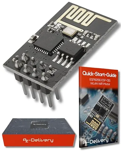 AZDelivery ESP8266 ESP-01S WLAN WiFi Modul kompatibel mit Arduino und Raspberry Pi inklusive E-Book!