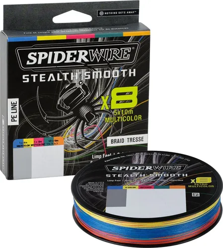 SpiderWire Stealth Smooth 8 Multi Color - 300m geflochtene Angelschnur 0.33mm - Hochwertige 300m geflochtene Angelschnur für Raubfischangeln. Mit 8-Träger-Geflecht für hohe Stärke und Sensibilität. Ideal für tiefe Salzwasseranwendungen und müheloses Werfen.