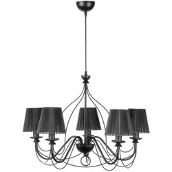 Eleganter Kronleuchter Loris nero Schwarz, max. 6 Watt in schwarz von ONLI