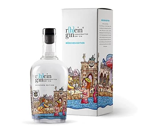 r[h]eingin Tilly München Edition - Handcrafted Dry Gin - Exklusiver Gin in künstlerischer Geschenkverpackung, perfekt für München Liebhaber und als besonderes Geschenk für jeden Anlass.