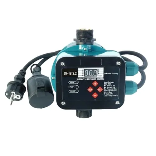 CHM GmbH® Pumpensteuerung Druckschalter mit Trockenlaufschutz - Pumpenzubehör mit einstellbarem Ein- und Ausschalt-Druck für Pumpen bis 2,2 kW. Trockenlaufschutz schaltet bei Wassermangel die Pumpe ab und sorgt für maximale Sicherheit.