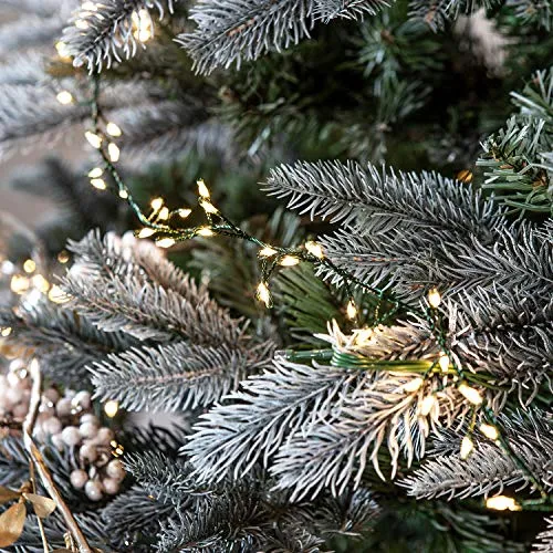1200er LED Micro Cluster Lichterkette - Weihnachtsbaumbeleuchtung, warmweiße Micro-LEDs auf 15m dunkelgrünem Draht für magische Festtagsmomente