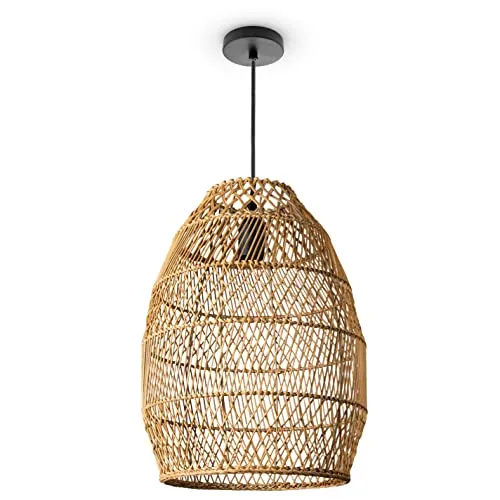 Paco Home Pendelleuchte Boho Rattan 30cm in beige von Paco Home