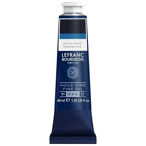 Lefranc Bourgeois 301771 Feine Ölfarbe in hervorragender Qualität,lichtecht mit gleichmäßige Konsistenz, 40ml Tube, ideal für Keilrahmen, Leinwand, Malkarton - Kobaltblau Farbton