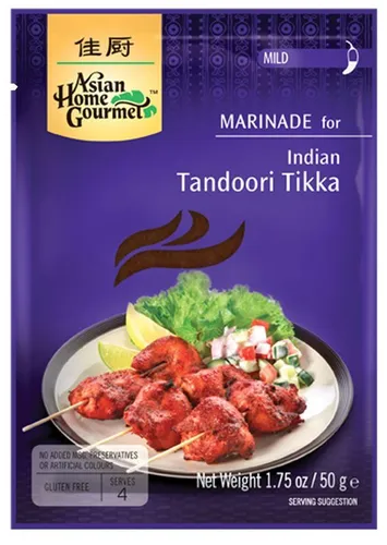 ASIAN HOME GOURMET Marinade Sauce für indisches Tandoori Tikka 50g | Mild