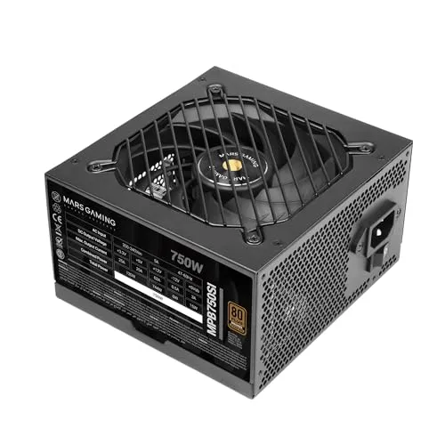 Mars Gaming MPB750SI, PC-ATX-Netzteil 750W, 7 Jahre Garantie, 80Plus Bronze 230V, 90% Effizienz, SI Extreme Silence Lüfter mit Kupferkern, AI2-RPM-, DC-DC- und SMD-Technologien, Schwarz