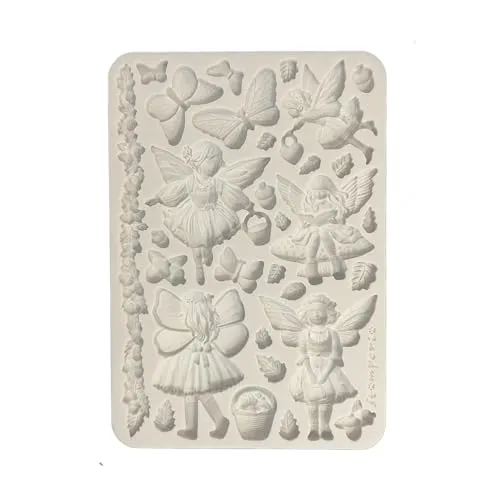 Stamperia - Silicon Mould A5 for Scrapbooks, Bullet Journals and More, Non-Stick Surface, Suitable for Air-Dry Clay, Resin and More, Perfect for Crafts and Gifting (Whispering Woods, Fairies)