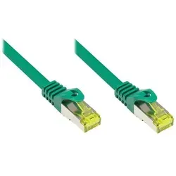 Kabelmeister® RJ45 Patchkabel mit Cat. 7 Rohkabel und Rastnasenschutz (RNS®), S/FTP, PiMF, halogenfrei, grün, 10m