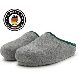 Pantoffelmann Filzclogs grau 42 - Bequeme Hausschuhe aus regionalem Wollfilz, atmungsaktiv und strapazierfähig - ideal für gesunde Füße und nachhaltigen Komfort, MADE IN GERMANY.