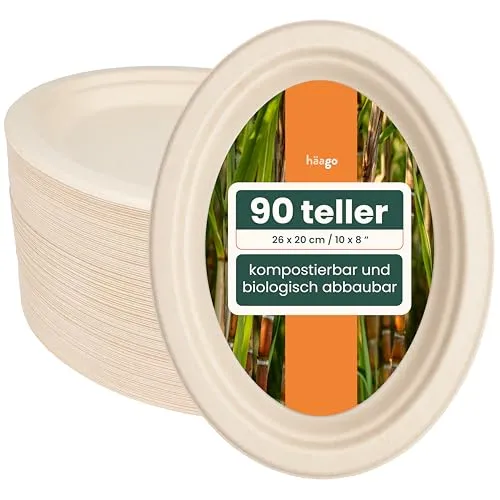 HAAGO 90 Ovales Tablett aus Zuckerrohr-Bagasse von HAAGO