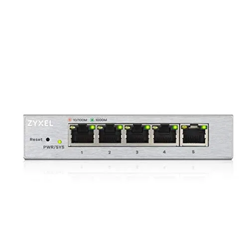 ZyXEL GS1200-5 - 5-Port Gigabit Web Smart Managed Switch, 10 Gbps Switching Capacity für optimiertes Netzwerkmanagement und verbesserte Leistung