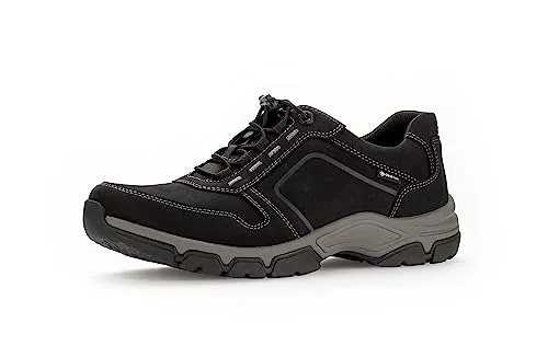 Pius Gabor Herren Sneaker Low,Halbschuhe,wasserdicht,Gore-TEX,Wechselfußbett,zertifiziertes Leder,straßenschuhe,Turnschuhe,Black,40.5 EU / 7 UK