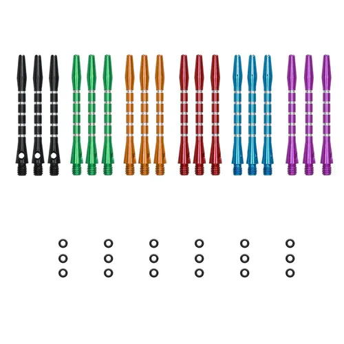 18x Aluminium Dart Shafts mit Ring 2ba Gwinde 46mm Dartpfeil Schäfte Dartschäfte