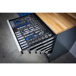 BGS Schrankwand-System | Kompakt | Holz | 6 Module - Modulares Schrankwand-System für Comics & Graphic Novels, ideal für stilvolle Aufbewahrung mit 14 Schubladen und 100% Auszug für leichten Zugriff.