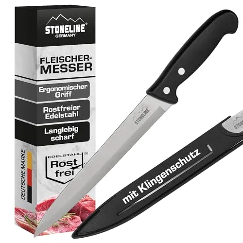 STONELINE® 31,5 cm Fleischmesser ca. 19,9 cm, mit Klingenschutz, aus hochwertigem und rostfreiem Edelstahl