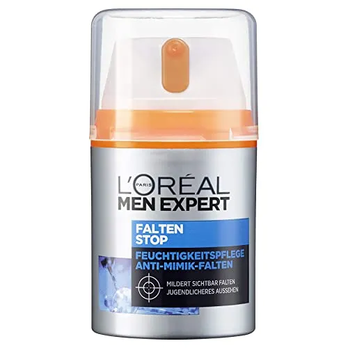 L'Oréal Men Expert Falten Stop Feuchtigkeitscreme 50ml - Tagespflege für Männer mit Anti-Falten Effekt und intensiver Feuchtigkeit für ein jüngeres Aussehen - ideal gegen Augenringe und Trockenheit.