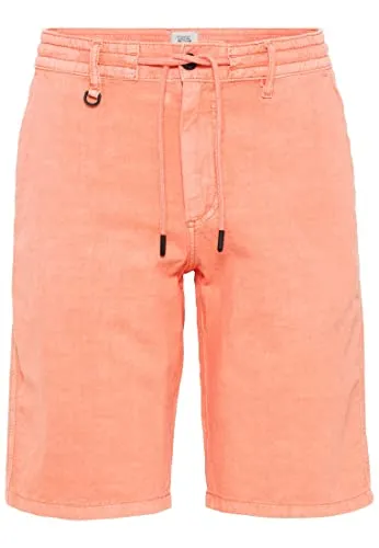 camel active Herren Chino Shorts aus Baumwoll/Leinen-Mix Rot, menswear-40IN