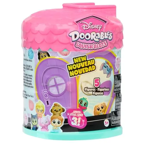 Disney Doorables Disney „Squish‘Alots“ Serie 3, 5 Sammelfiguren, Kinderspielzeug ab 5, Disneyfans, Just Play