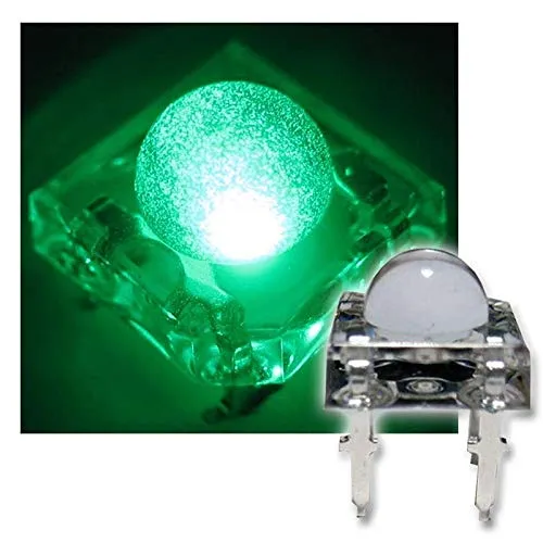 world-trading-net 20 Superflux LED grün - 5mm Linse Piranha-LEDs, Spider-LED, Leuchtdiode, bedrahtet, Diode Leuchtend, als Bauteil