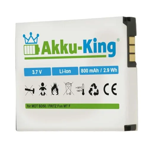 Akku-King Akku - ersetzt 312BAT006 / BD50 Li-Ion 800mAh - für AVM FritzFon MT-F, M2, C4, C5, AVM 20002446