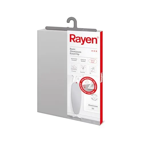 Rayen | Universeller Bügelbrettbezug | EasyClip Fit Bügelbezug | 2 Lagen: 100% Baumwollschaum und Stoff | Aluminiumqualität | Basissortiment | Größe: 115 x 38 cm | Grau