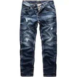 REPUBLIX Straight-Jeans JAX Herren Regular Fit Destroyed Jeans blau W34/L32 - Stylische Destroyed Jeans für Herren im Regular Fit, gefertigt aus 98% Baumwolle für hohen Tragekomfort. Ideal für lässige Outfits und den Alltag.