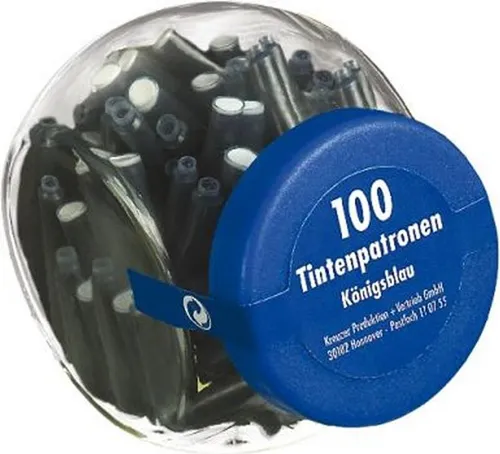 Füllerpatronen / Tintenpatronen / im Glas / königsblau 100