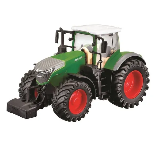 Bburago Spielzeug-Auto Farm Traktor mit Schwungrad Antrieb (10cm) Fendt 1050 Vario