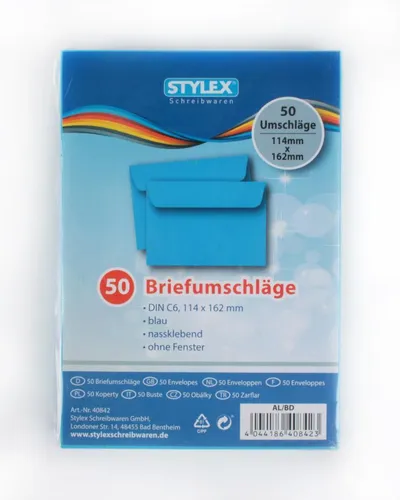 farbige Briefumschläge / Din C6 / Farbe: blau 50
