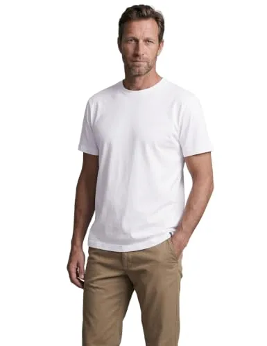 Street One MEN Herren 3227547 Basic T-Shirt in Unifarbe, White, 56