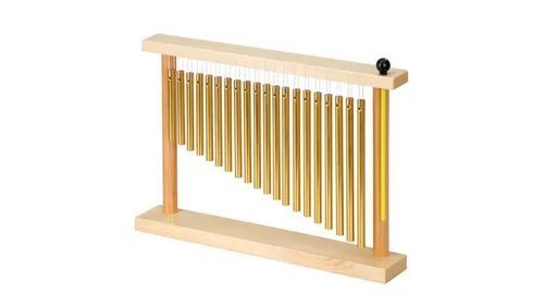 Betzold Musik Chime Bar Chime mit Holz-Stativ – Klangspiel für Kinder - Percussion Instrument mit goldfarbenen Klangstäben, fördert die Musikalität und Kreativität von Kindern ab 3 Jahren.