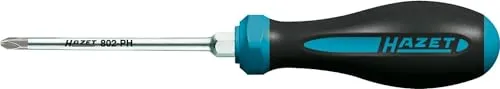 Hazet 802-PH1 Werkstatt Kreuzschlitz-Schraubendreher PH 1 Klingenlänge: 80mm DIN ISO 8764-1, DIN ISO 8764-2