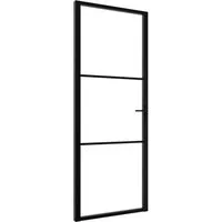 Produktbild vidaXL Innentür ESG Glas und Aluminium 76x201,5 cm Schwarz