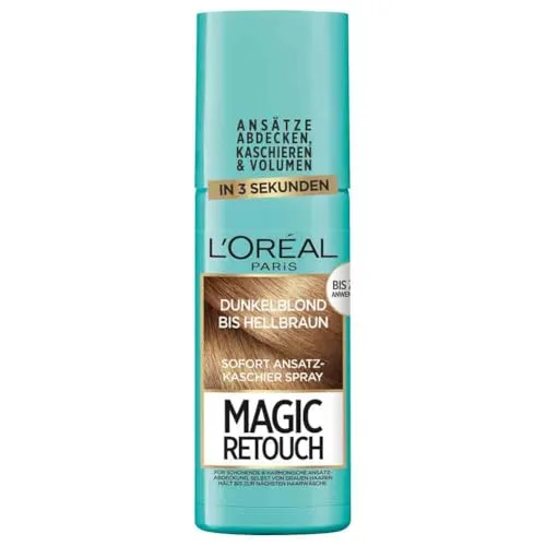 L'Oréal Paris Magic Retouch Ansatz-Kaschierspray Dunkelblond bis Hellbraun - Haarfarben - Kaschiert Ansätze bis zur nächsten Haarwäsche für einen stufenlosen, natürlichen Übergang ohne Friseur, ideal für tägliche Anwendung.