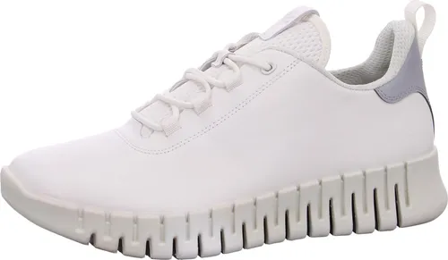 ECCO GRUUV DamenShoe - Komfortable Sneaker in Weiß/Grau, 37 EU - Damen-Sneaker aus weichem Nappa-Leder mit elastischen Schnürsenkeln für einfache Anpassung und herausnehmbaren, umweltfreundlichen Komfortsohlen für individuelle Passform.
