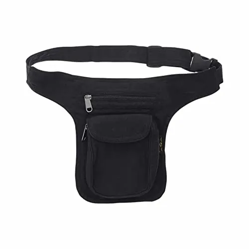 Kunst und Magie Kinder Goa Schulter Bauchtasche Gürteltasche Bauchgurt Hippie PSY Sidebag für Kids, Farbe:Black/Schwarz