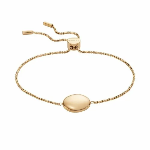 Skagen Damen-Gliederarmband Edelstahl goldfarben, SKJ1775710 - Elegantes Damenarmband aus poliertem Edelstahl in Goldfarbe, ideal für jeden Anlass und mit praktischem Schiebeverschluss.