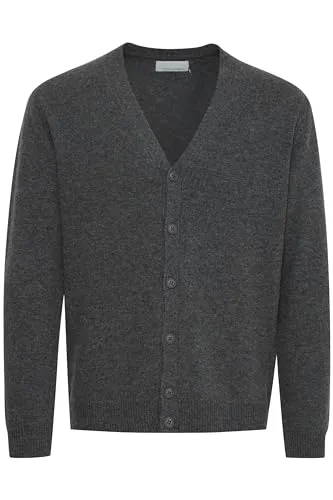 CASUAL FRIDAY CFKarl Herren Strickjacke Cardigan mit V-Ausschnitt Knopfleiste Lammwolle Regular fit, Größe:XXL, Farbe:Pewter Mix (50817)