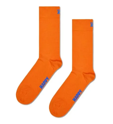 Happy Socks Einfarbige Crew-Socken-Kollektion – Hergestellt aus nachhaltiger Bio-Baumwolle – Orange 1er-Pack Größe 36–40