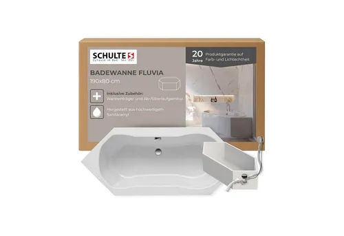 Schulte Sechseckbadewanne Fluvia 190x80 cm von Schulte
