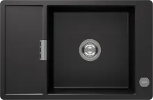 Schock Cristadur Mono D-100 XS FB - Flächenbündige Granitspüle mit Holzschneidbrett - Sanitäranlagen & Zubehör - Die flächenbündige Schock Granitspüle D-100 XS bietet optimalen Hygieneschutz durch Antibac-Technologie und ein integriertes Holzschneidbrett für platzsparendes Arbeiten in kleinen Küchen.