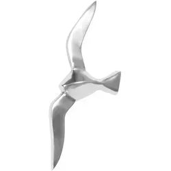 FineBuy Deko Möwe Metall Alu poliert Vogel Silber Design Tier Maritim Wohnzimmer modern