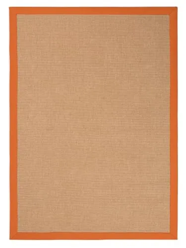 carpetfine Sisalteppich Orange 60x110 cm - Teppich für Wohn- und Schlafzimmer, strapazierfähig und pflegeleicht, ideal für Fußbodenheizung und schafft eine gemütliche Atmosphäre.