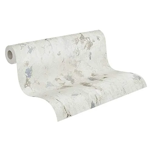 A.S. Création Livingwalls Vliestapete Metropolitan Stories Betontapete Antonio Barcelona Tapete in Vintage Betonoptik 10,05 m x 0,53 m creme grau 379544 37954-4