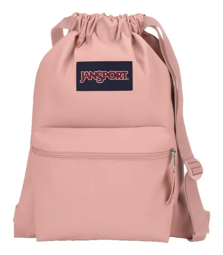 JanSport DRAWSACK - Kleiner Rucksack in Misty Rose, 100% recycelter Polyester und verstellbare Schultergurte für optimalen Tragekomfort