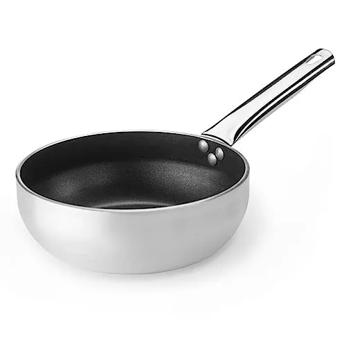 SKK kleine Gastro Sauteuse Ø 20 cm - hoher Alu Stieltopf mit Antihaft - ohne Induktion für Gastronomie, Restaurants oder Großküchen