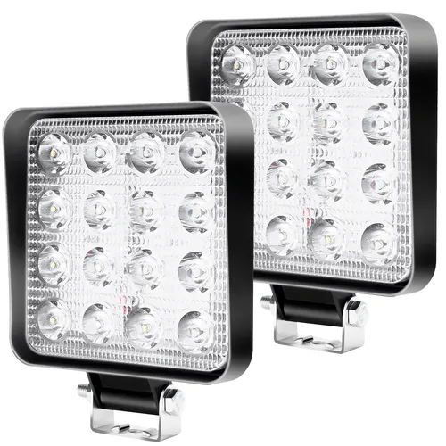 CCLIFE Led Arbeitsscheinwerfer 12V Scheinwerfer 2X48W Auto Traktor IP67 Offroad 6000K Wasserdicht Arbeitslicht Spotlight für SUV UTV ATV LKW, 13x11x2cm CushHom