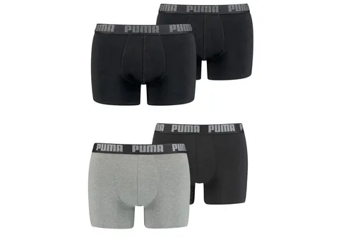 PUMA Herren Boxershorts Shorts Unterhosen Everyday Boxer 4er Pack, Wäschegröße:L, Artikel:-004 Black/Grey Melange
